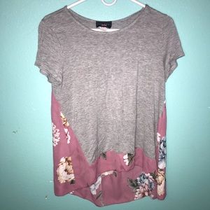 Discreet Long Shirt Grey & Pink